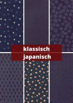 6 verschiedene Stoffe - klassisch-japanisch